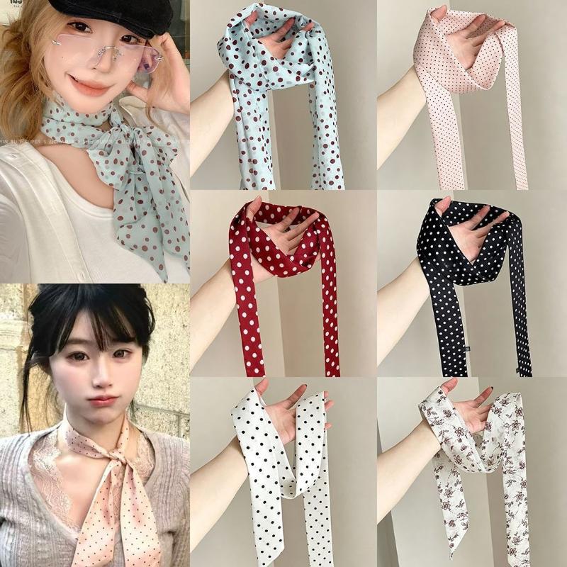 Silk Neck Scarf - Écharpe en soie à pois et