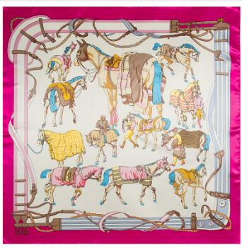 Scarf Silk Square - Écharpe carrée War Horse pour femme,