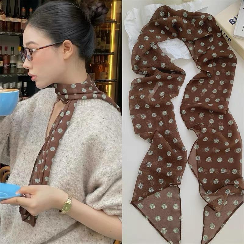 Écharpe en soie à pois et impr - Silk Neck Scarf avis et prix
